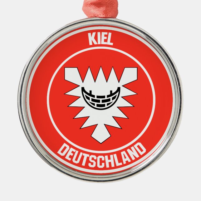 Kiel Round Emblem Metal Tree Decoration (Front)