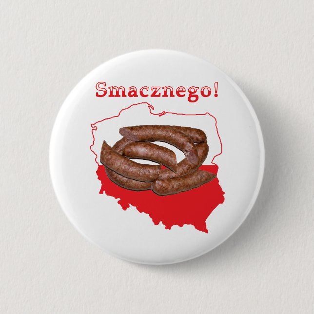 Kielbasa Smacznego Polish Map 6 Cm Round Badge (Front)