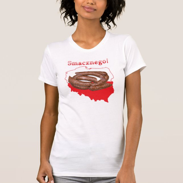 Kielbasa Smacznego Polish Map T-Shirt (Front)