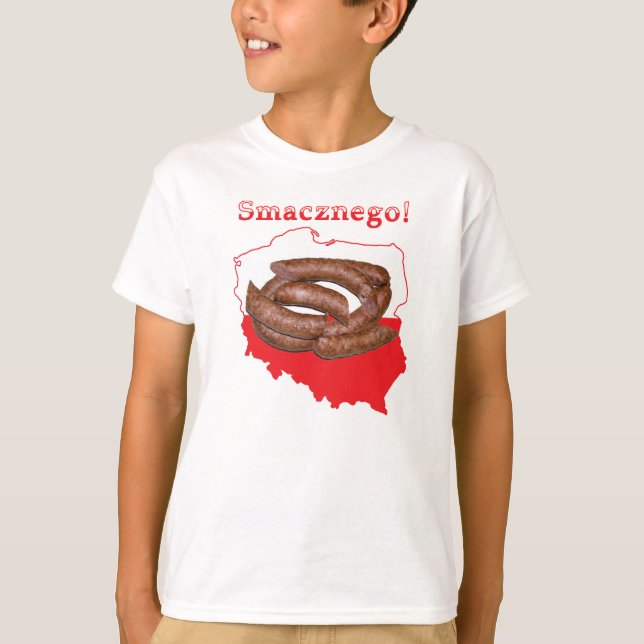 Kielbasa Smacznego Polish Map T-Shirt (Front)