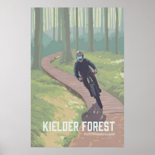 Kielder Forest Mountain Biking Travel Poster
