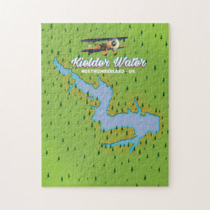 Kielder Water Northumberland UK map Jigsaw Puzzle