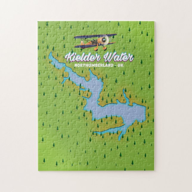Kielder Water Northumberland UK map Jigsaw Puzzle (Vertical)