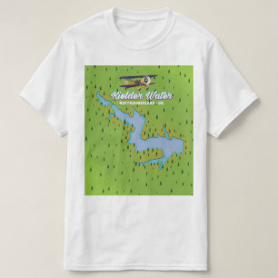 Kielder Water Northumberland UK map T-Shirt