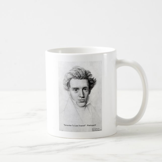 Kierkegaard "Love Yourself" Love Quote Gifts Etc Coffee Mug (Right)