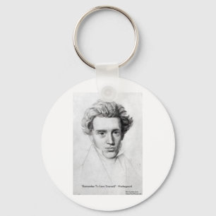 Kierkegaard "Love Yourself" Love Quote Gifts Etc Key Ring