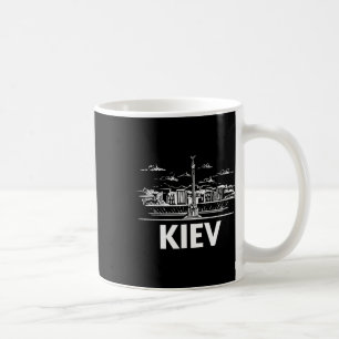 Kiev Ukraine City Skyline Silhouette Outline Sketc Coffee Mug