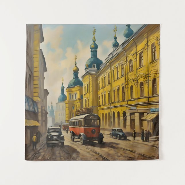 Kiev Ukraine watercolor Tapestry (Front)