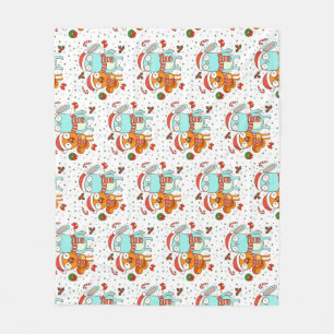 Kiff and Barry Holiday Fleece Blanket