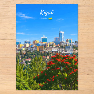 Kigali, Rwanda - Modern Cityscape Skyline Acrylic Invitations