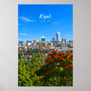 Kigali, Rwanda - Modern Cityscape Skyline Poster