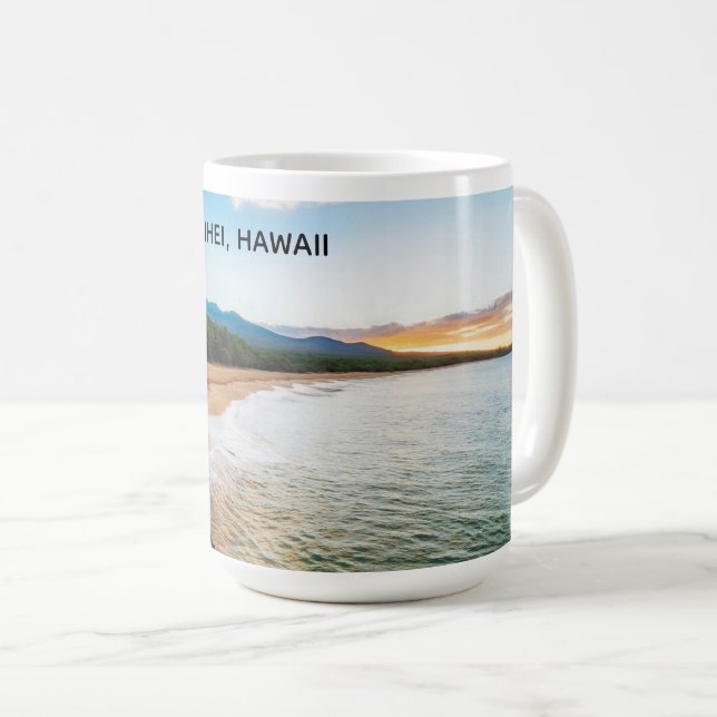 Kihei Maui Hawaii Makena Beach Panorama Photo Coffee Mug (Front Right)