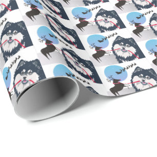 KIITOS SANTA- Finnish Lapphund  gift wrap