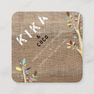 Kika and Coco good Vibes earthy textures 2020 Square Business Card