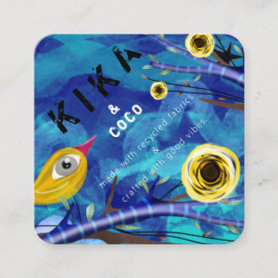 Kika and Coco good Vibes heavenly blue 2020 Square Business Card