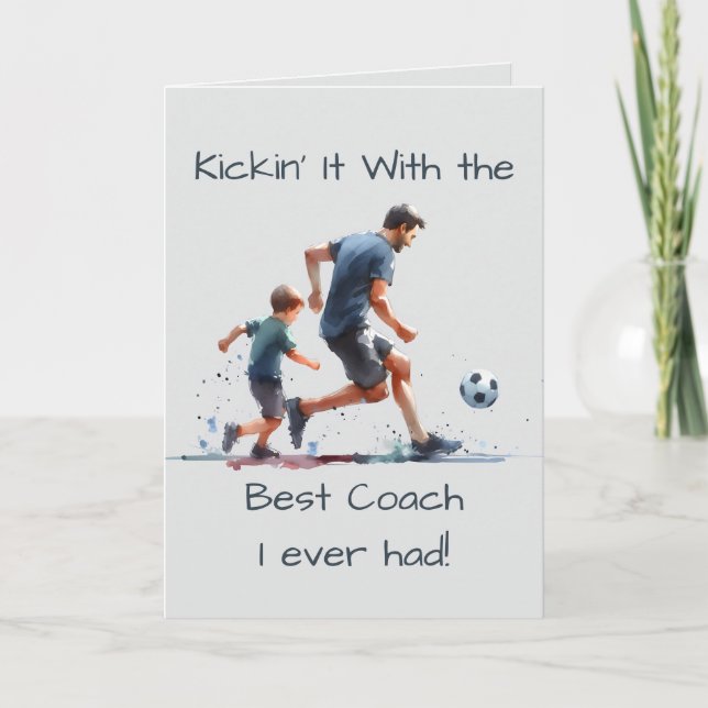 Kikckin' it with the Best Coach Happy Birthday Card (Front)