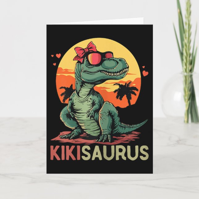 Kikisaurus Dino Dinosaur Kiki-saurus T-rex Mother' Card (Front)