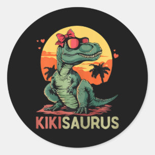 Kikisaurus Dino Dinosaur Kiki-saurus T-rex Mother' Classic Round Sticker