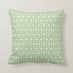 Kikko Japanese Tortoiseshell Pattern Tea Green Cushion