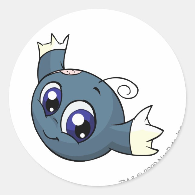 Kiko Blue Classic Round Sticker (Front)