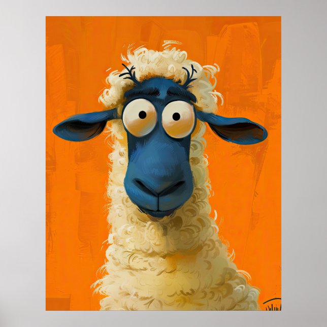 Kiko the Sheep – Whimsical Digital Art Poster (Front)