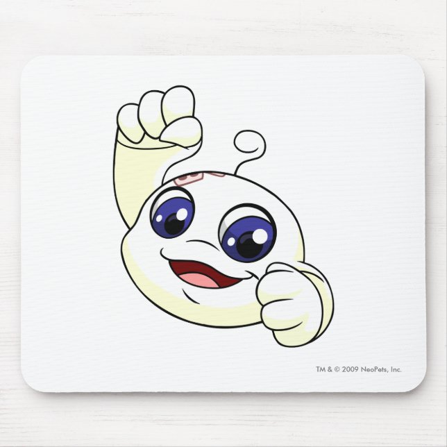 Kiko White Mouse Mat (Front)