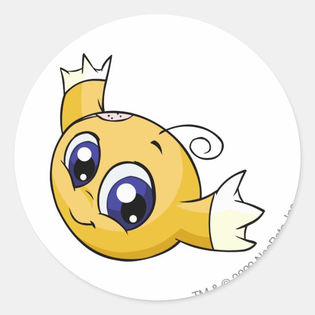 Kiko Yellow Classic Round Sticker (Front)