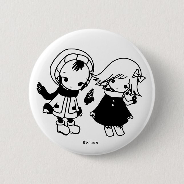 Kikuo Music Radio / Hoshi-kun Tsuki-chan badge (Front)