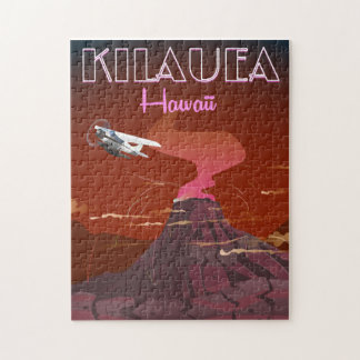 Kilauea Hawaii flight travel poster Jigsaw Puzzle