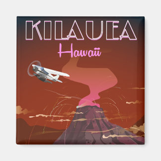 Kilauea Hawaii flight travel poster Magnet
