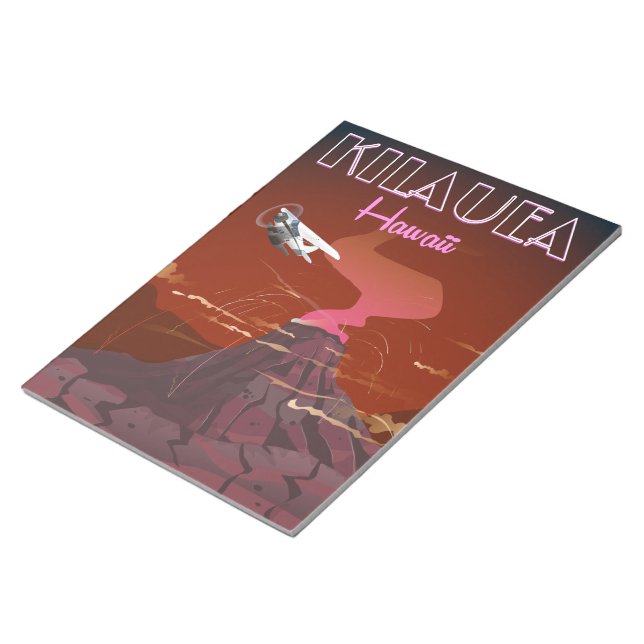 Kilauea Hawaii flight travel poster Notepad (Angled)