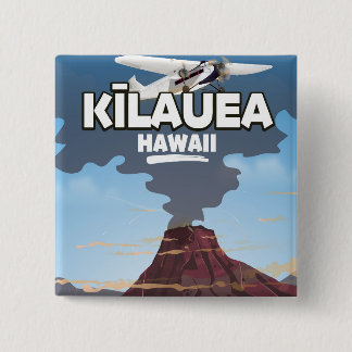 Kīlauea Hawaii Volcano travel poster 15 Cm Square Badge
