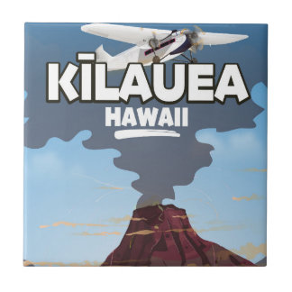 Kīlauea Hawaii Volcano travel poster Tile