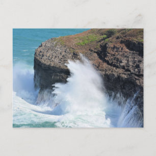 Kilauea Kauai Ocean waves Postcard