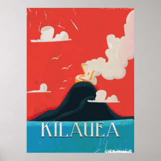 Kilauea Vintage Vacation Poster Art