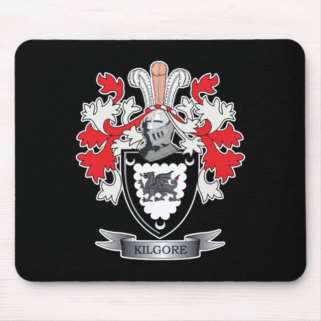 Kilgore Family Crest Coat of Arms Mouse Mat (Front)
