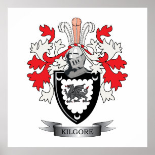 Kilgore Family Crest Coat of Arms Poster