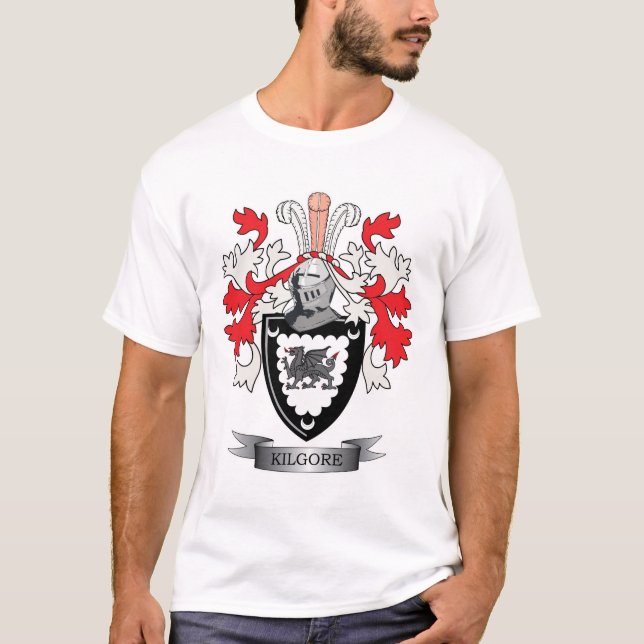Kilgore Family Crest Coat of Arms T-Shirt (Front)