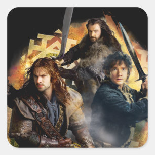 Kili, BILBO BAGGINS™, & THORIN OAKENSHIELD™ Art Square Sticker