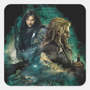 Kili & Fili Over Erebor Square Sticker