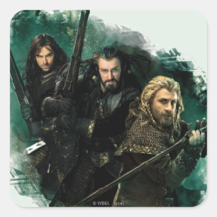 Kili, THORIN OAKENSHIELD™, & Fili Graphic Square Sticker