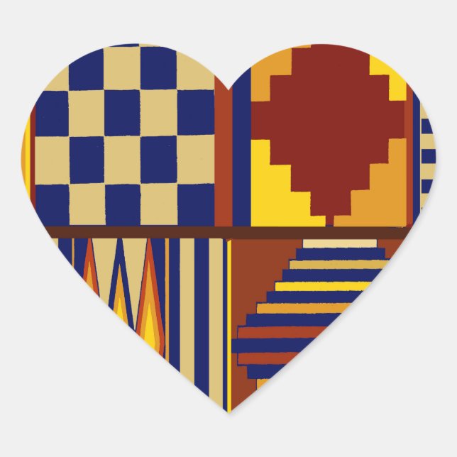 Kilim Prayer Rug design Heart Sticker (Front)