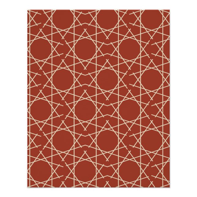 Kilim Rust Geometric Pattern Poster (Front)
