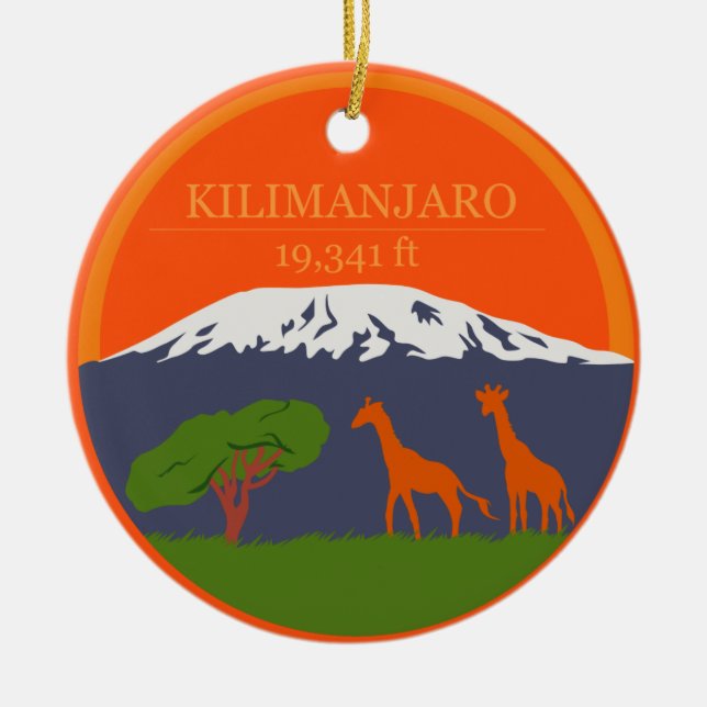 Kilimanjaro Altitude Ceramic Tree Decoration (Front)