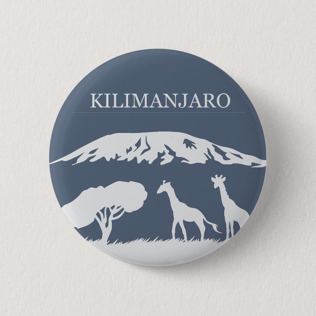 Kilimanjaro (Blue) 6 Cm Round Badge (Front)