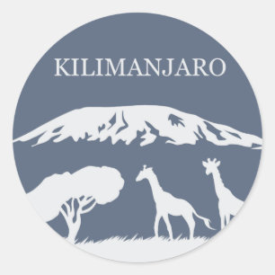 Kilimanjaro (Blue) Classic Round Sticker