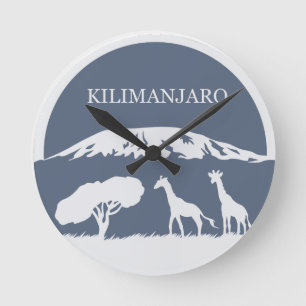 Kilimanjaro (Blue) Round Clock