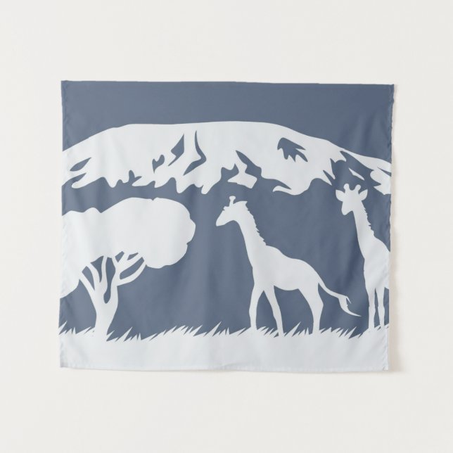 Kilimanjaro (Blue) Tapestry (Front (Horizontal))