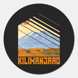 Kilimanjaro Idea Mountains Climbing Hiking Classic Round Sticker