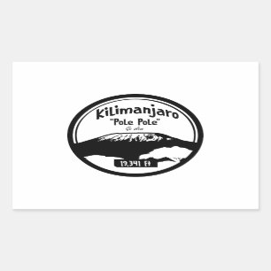 Kilimanjaro 'pole pole' - go slow rectangular sticker